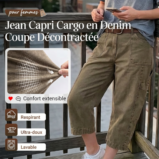 📢 Mi-saison : −50 % – ne ratez pas cette offre ! ⏰Capri cargo décontractées pour femme – pantalons 3/4 confortables avec multiples poches, parfaites pour le quotidien, les voyages et l'été ☀️