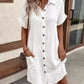 🔥Vente chaude🔥Robe chemise boutonnée à manches courtes et à poches pour femmes