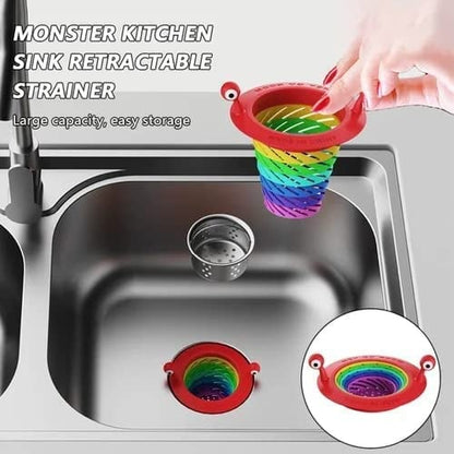 🌈 Filtre de Bonde Extensible pour Cuisine – Retient les Débris Alimentaires et Aide à Prévenir les Bouchons