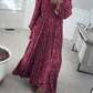 💎 Robe Longue à Fleurs en Rayonne – Taille Smockée, Doublure Intégrale & Poches Cachées 🌸👗