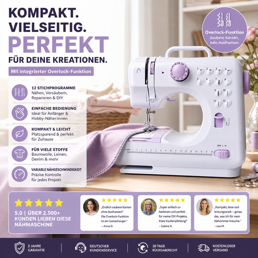 🧵 50 % DE RÉDUCTION ! 🛍️ Mini-machine à coudre pour la maison – 12 points, robuste et compacte – Idéale pour les réparations et les projets DIY ✂️