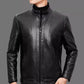 📢 50 % DE RÉDUCTION !! ⏰ Veste Chaude en Cuir pour Homme – Doublure en Peluche, Col Montant & Multiples Poches 🖤