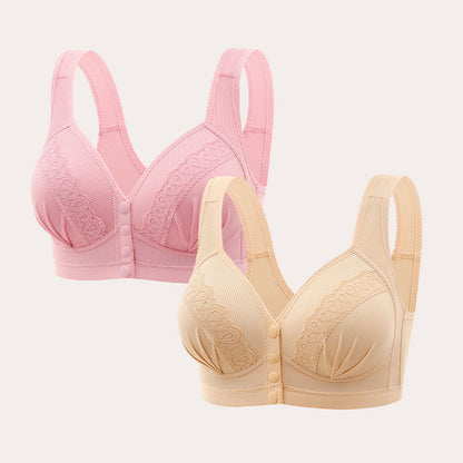 2025 Front Button Breathable Skin-Friendly Cotton Bra