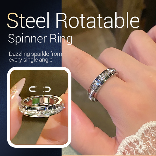🌙 Bague Rotative en Acier Titane avec Zircone – Élégance, Confort & Anti-Stress 💍