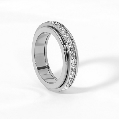 🌙 Bague Rotative en Acier Titane avec Zircone – Élégance, Confort & Anti-Stress 💍