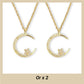 💝 Offre Saint-Valentin −50 %｜Collier délicat étoile & lune, pendentif scintillant au style poétique ✨🌙