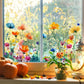 ✨DERNIER JOUR -50 % DE RÉDUCTION ! 💐Lot de stickers vitrophanie bouquet de fleurs coloré 🖼️