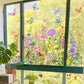 ✨DERNIER JOUR -50 % DE RÉDUCTION ! 💐Lot de stickers vitrophanie bouquet de fleurs coloré 🖼️