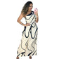 Robe longue imprimée, décolleté dénudé, coupe cintrée – élégante et féminine 🌸