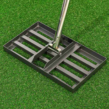 ⛳🌱 Niveleuse à gazon & Râteau de jardin en acier inoxydable – Niveleur de précision pour golfs, pelouses et surfaces sablonneuses