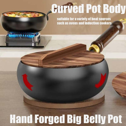 🔥 50% DE RÉDUCTION!  🍳 Wok en fonte avec couvercle – Idéal pour rôtir, mijoter et cuisiner sainement ✨ Parfait pour les repas en famille