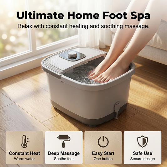 🛁🌡️ Bain de pieds automatique avec chaleur & massage – Entièrement automatique, massage à rouleaux pour des soins des pieds relaxants