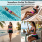 👙🌊 Ensemble bikini 3 pièces pour femme – Taille haute, motif color-block et zigzag, idéal pour la plage et les vacances