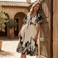 👗 50% de réduction+Livraison gratuite✨Robe midi élégante à col en V et imprimé botanique