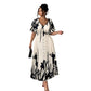 👗 50% de réduction+Livraison gratuite✨Robe midi élégante à col en V et imprimé botanique