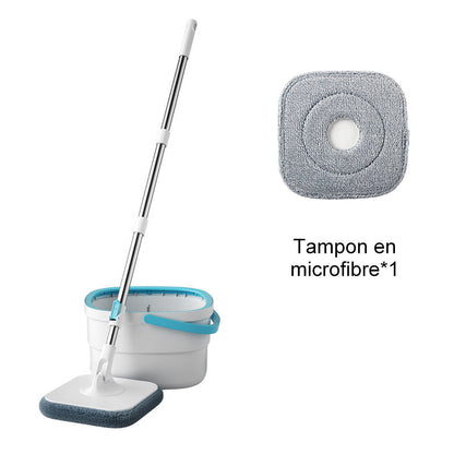 ✨ 50 % de réduction + livraison gratuite🔥 Kit de balai à franges plat et seau mains libres avec système de séparation de l'eau