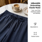 Pantalon court pour femme en mélange coton-lin