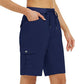 Short cargo à séchage rapide avec poches pour femme