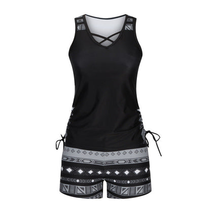 🏊‍♀️ Bedruckter zweiteiliger Tankini-Badeanzug für Damen