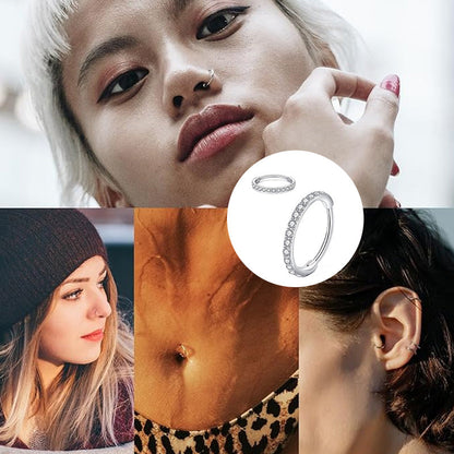 💎✨Bague de nez en cuivre sans soudure avec pierres – également adaptée comme boucle d'oreille – élégante & confortable