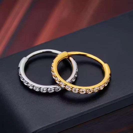 💎✨Bague de nez en cuivre sans soudure avec pierres – également adaptée comme boucle d'oreille – élégante & confortable