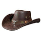 📢📢50 % DE RÉDUCTION !! ⏰ ✨ Chapeau de Cowboy Vintage à Large Bord & Lanière – PU, Taille Unique, Réglable ☀️