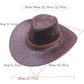 📢📢50 % DE RÉDUCTION !! ⏰ ✨ Chapeau de Cowboy Vintage à Large Bord & Lanière – PU, Taille Unique, Réglable ☀️