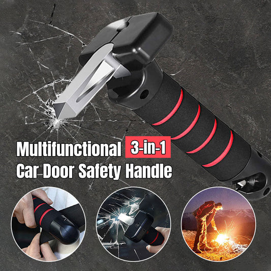 🔧 Marteau de sécurité 3-en-1 pour voiture – brise-vitre, coupe-ceinture, éclairage LED – outil d’urgence compact pour porte-auto