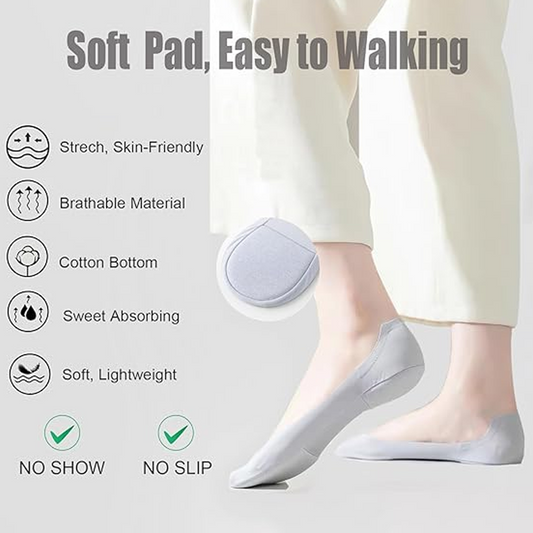 Chaussettes sneakers respirantes pour femme – 5 paires, bas coupe, rembourrées et confortables – idéales pour le quotidien, le sport et les chaussures plates