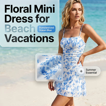 👗 50% DE RÉDUCTION 🌸 Robe dos nu en satin – fine bretelles, coupe courte décontractée – pour vacances à la mer ou soirées d'été 🌊