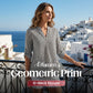 📢📢50 % DE RÉDUCTION !! ⏰Blouse à col en V à imprimé géométrique pour femme
