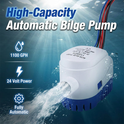 Pompe de cale submersible automatique – Évacuation fiable pour bateaux et zones inondables ⚓💧
