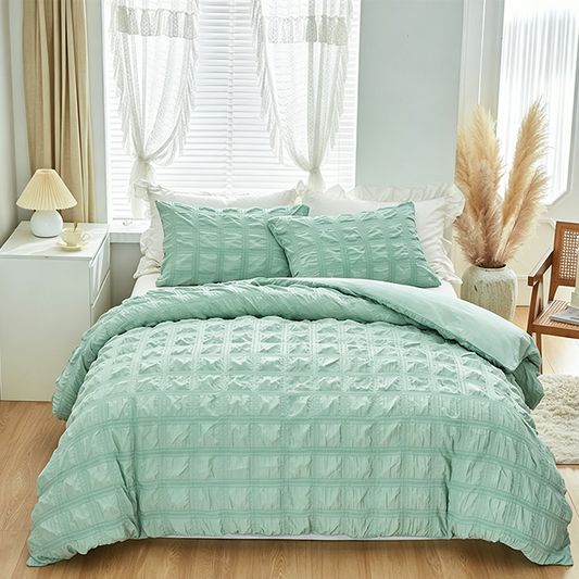 📢📢Dernier jour -50% de réduction !!⏰3-Piece Pintuck Textured Duvet Cover Set