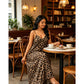 👗 50% DE RÉDUCTION 🐆 Robe maxi imprimé léopard – Col en V, bretelles spaghetti & poches latérales – Tissu léger & fluide – parfaite pour l’été, la plage ou une soirée audacieuse 🌿