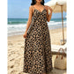 👗 50% DE RÉDUCTION 🐆 Robe maxi imprimé léopard – Col en V, bretelles spaghetti & poches latérales – Tissu léger & fluide – parfaite pour l’été, la plage ou une soirée audacieuse 🌿