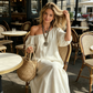 📢📢Dernier jour -50% de réduction !!⏰Robe longue une épaule à manches bouffantes – Confortable et décontractée pour balades & sorties 🌿