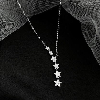 📢📢Dernier jour -50% de réduction !!⏰Collier Lariat à cascade d’étoiles – Femme, design élégant et discret✨🌙