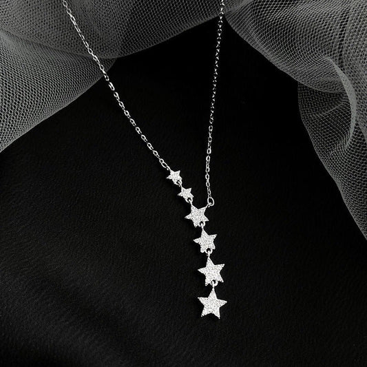 📢📢Dernier jour -50% de réduction !!⏰Collier Lariat à cascade d’étoiles – Femme, design élégant et discret✨🌙