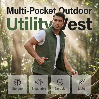 🛠️ Gilet de Travail Homme Doublure Mesh – Ventilé, Robuste & Pratique pour Chantier et Atelier
