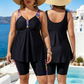 Ensemble Tankini fluide et short de bain pour femme – gaine ventre douce, coupe boy short, maintien léger – profitez de -50 % sur une sélection estivale☀️👙