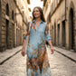👗 50% DE RÉDUCTION 🌺 Robe longue imprimée bohème – coupe fluide, col V et boutons devant – tissu léger et respirant – idéale pour les belles journées d’été
