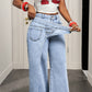 👖✨Jean pour femme à taille asymétrique et jambes larges