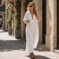 🔥 Soldes Mi-Saison : −50 % jusqu'à épuisement ! ⏰🌿 Robe Maxi Unie – L’Essentiel Épuré pour une Élégance au Quotidien