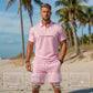 👕Tenue 2 pièces Polo + Short pour Homme – tissu respirant, coupe confortable, style polyvalent – idéal au quotidien, pour le sport ou les moments de détente en extérieur☀️