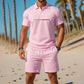 👕Tenue 2 pièces Polo + Short pour Homme – tissu respirant, coupe confortable, style polyvalent – idéal au quotidien, pour le sport ou les moments de détente en extérieur☀️