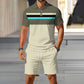 👕Tenue 2 pièces Polo + Short pour Homme – tissu respirant, coupe confortable, style polyvalent – idéal au quotidien, pour le sport ou les moments de détente en extérieur☀️