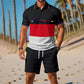 👕Tenue 2 pièces Polo + Short pour Homme – tissu respirant, coupe confortable, style polyvalent – idéal au quotidien, pour le sport ou les moments de détente en extérieur☀️