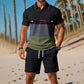 👕Tenue 2 pièces Polo + Short pour Homme – tissu respirant, coupe confortable, style polyvalent – idéal au quotidien, pour le sport ou les moments de détente en extérieur☀️