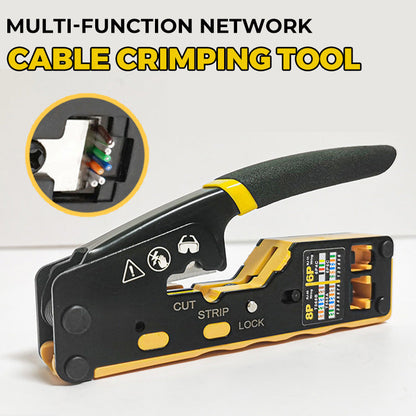 Pince à sertir réseau multifonction – pour câbles RJ45, RJ11, RJ12, coupe-dénudeur intégré, levier confort, usage professionnel & domestique📶🔧