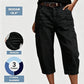 👖 PROMO FLASH 50% ! 📢Pantalon Jean Court Extensible Femme – Coupe Barrel Décontractée, Taille Mi-Haute, Poches Multiples, 2 Coloris, Tailles S-3XL, Idéal Quotidien ✨